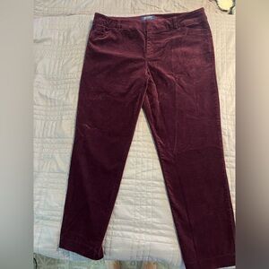 Old Navy Rich Burgundy Velvet Pixie Pants